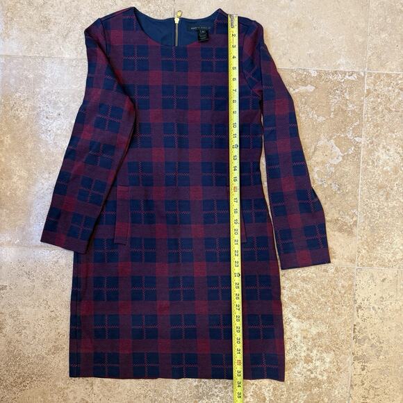 Marc by Marc Jacobs Plaid Dress Women’s Med Red Navy Check Fall Winter Classic - Picture 8 of 8